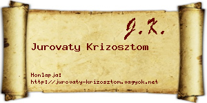 Jurovaty Krizosztom névjegykártya